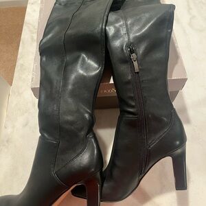 Franco Sarto over the knee Black Leather Boots
